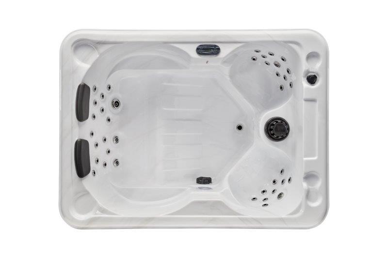 Riley 3 Person Hot Tub Spa 26 Jets Lounger in Cloud Gray