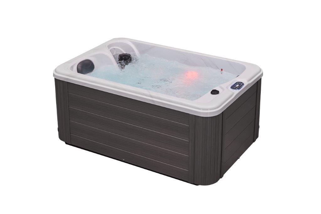 Relaxing in the luxurious Cashmere 2 Person Hot Tub Spa with 15 Jet Lounger LS-790
