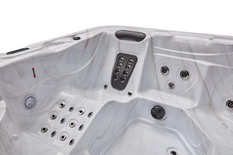 Spacious 5 person hot tub spa with 52 jets and dual lounger for ultimate relaxation and hydrotherapy experience