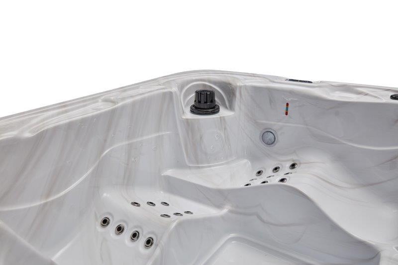Large 5 person hot tub spa with dual lounger and 52 jets for ultimate relaxation and hydrotherapy experience