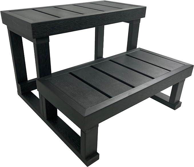 High-quality, durable hot tub cover and steps, designed to protect and provide easy access to your hot tub spa