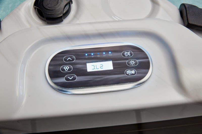 Sleek 3 person hot tub spa with dual lounger and 25 relaxing jets