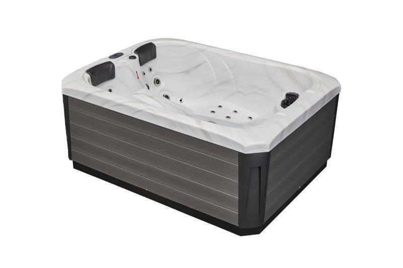 Largo hot tub spa with contoured seating for 3 people and 25 jets