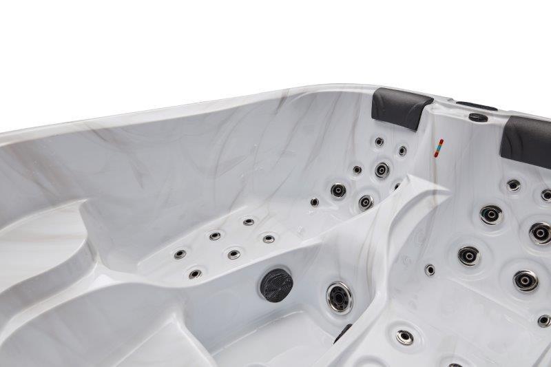Sophisticated 3 person hot tub spa with dual lounger and 25 efficient jets
