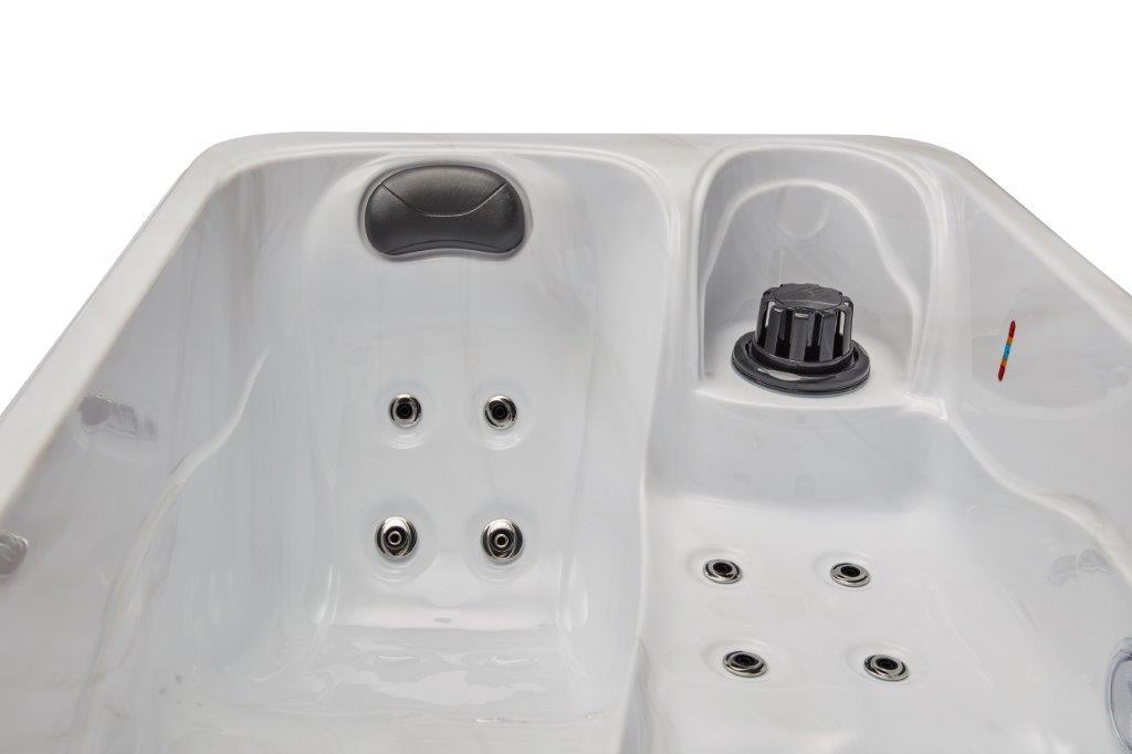 Relaxing in the luxurious Cashmere 2 Person Hot Tub Spa with 15 Jet Lounger LS-790