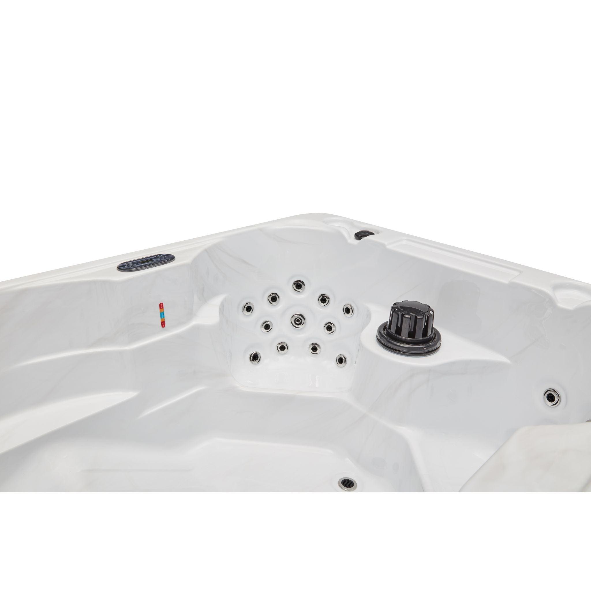 Relax and unwind in the luxurious Regal 4 Person Hot Tub Spa with 39 soothing jets, a stunning pearl grey interior, and a powerful ozonator for clean, crystal-clear water