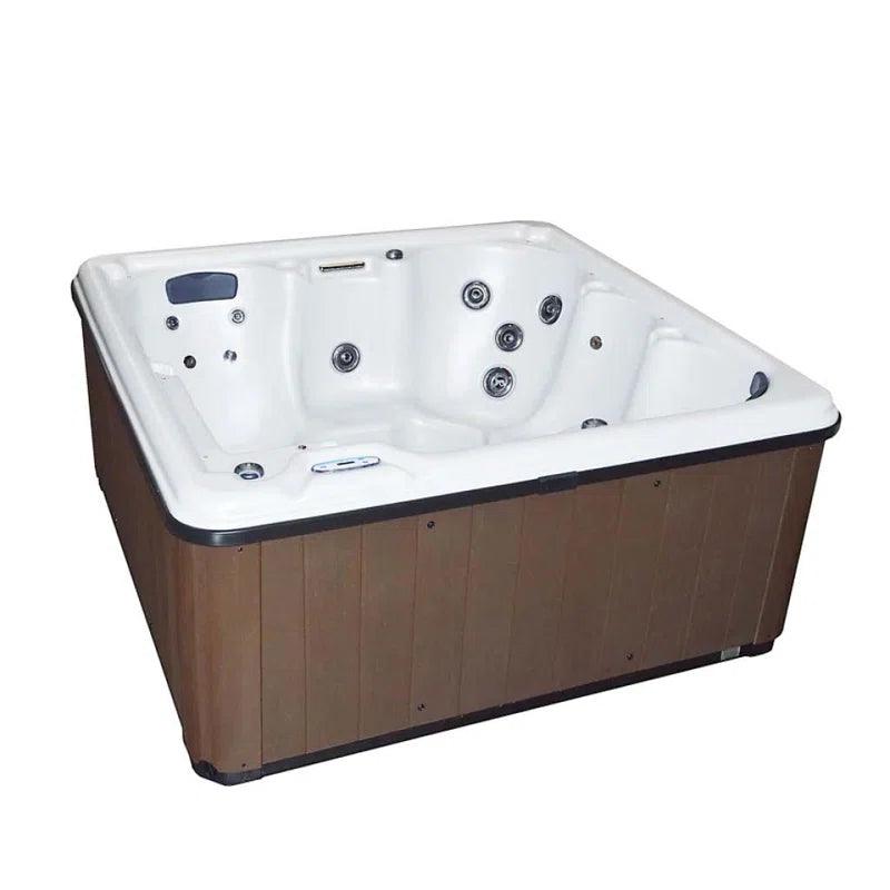 Six-person square hot tub spa with 21 jets and ozonator from Cyanna Valley's Supreme PNP collection