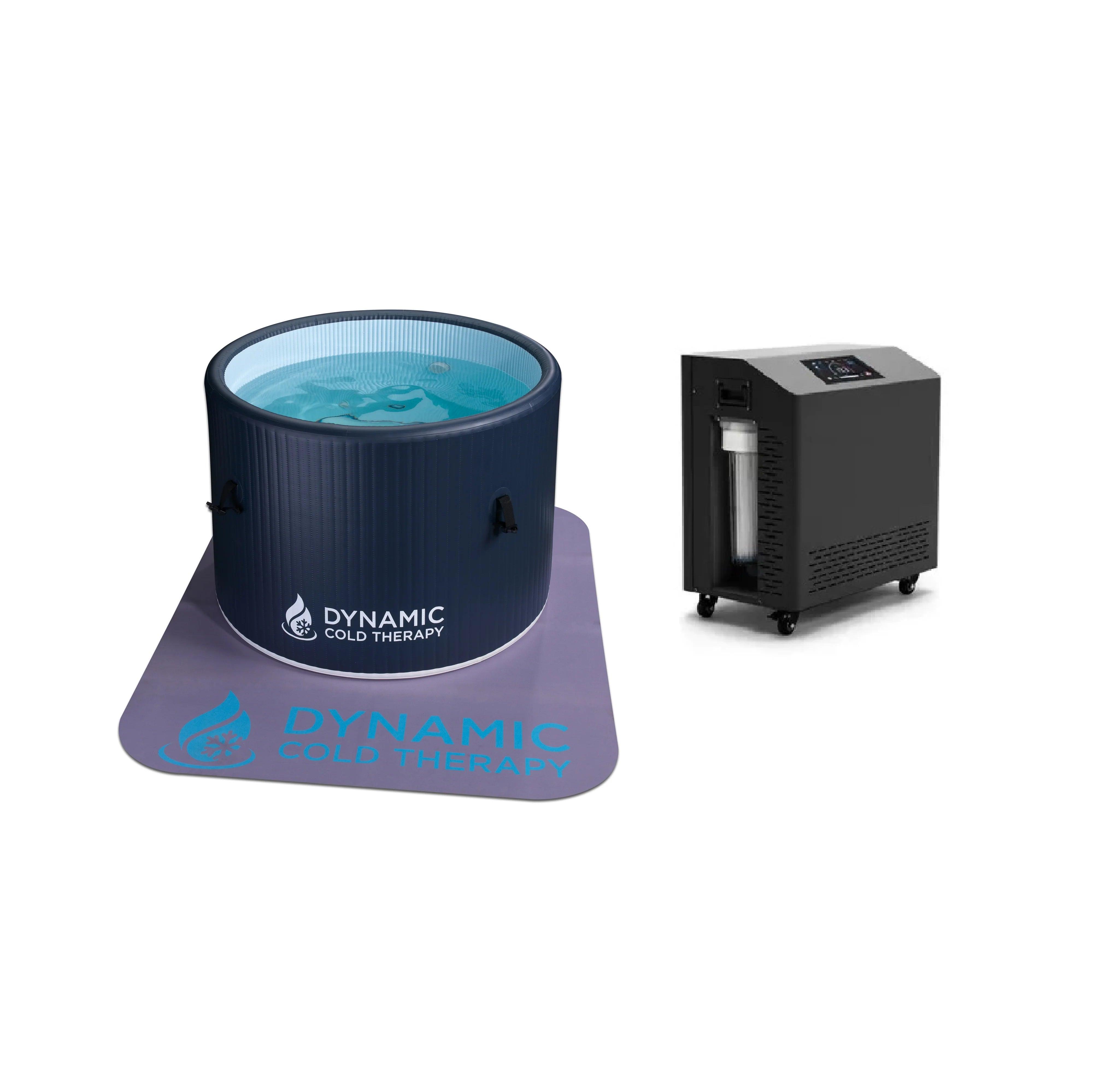 Inflatable round-shaped cold plunge and ice bath by DCT, perfect for post-workout muscle recovery and therapeutic use