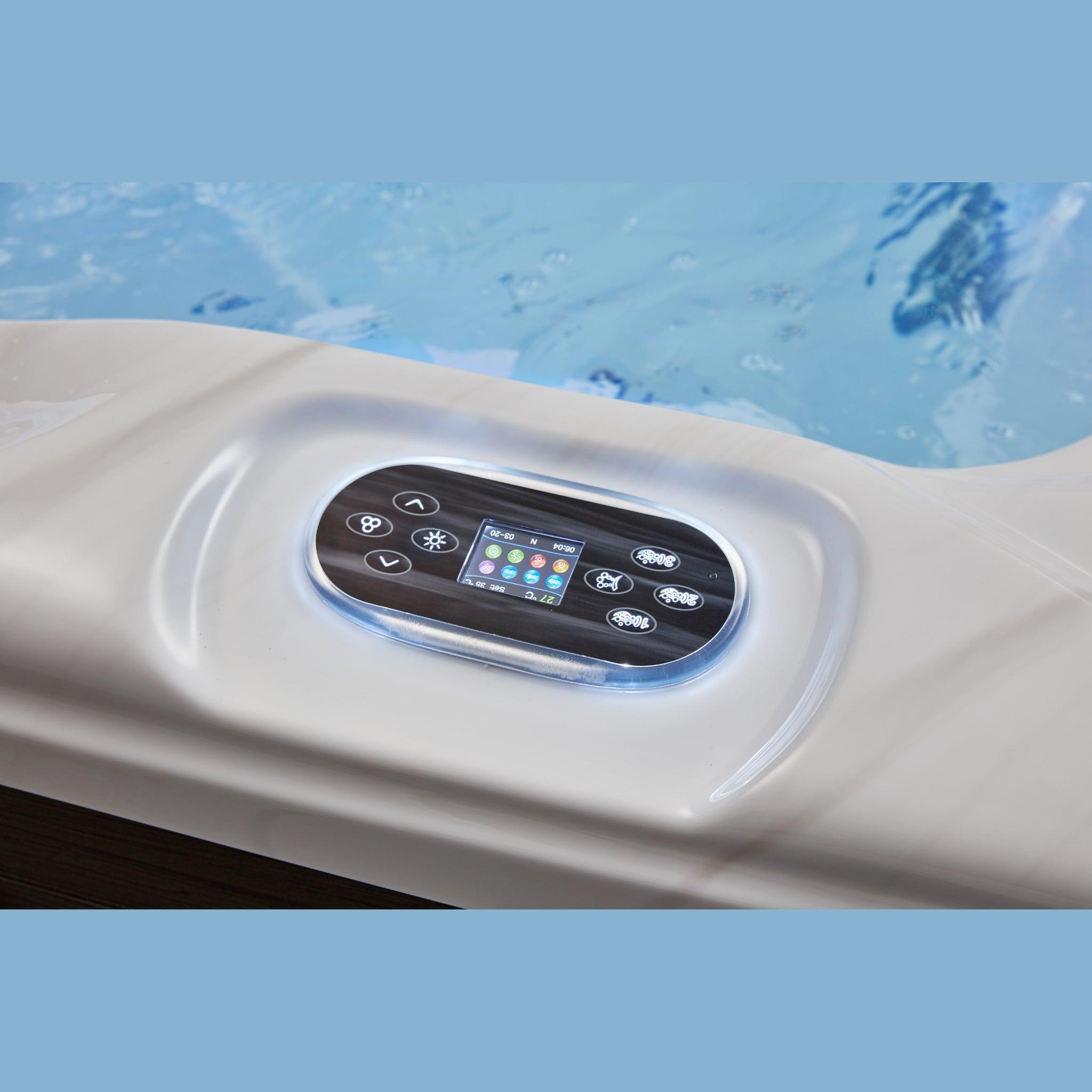 Danika 5 Person Hot Tub Spa with 84 Jet Lounger & Bluetooth LS-591, perfect for relaxation and entertainment with its built-in Bluetooth system and spacious seating for up to 5 people