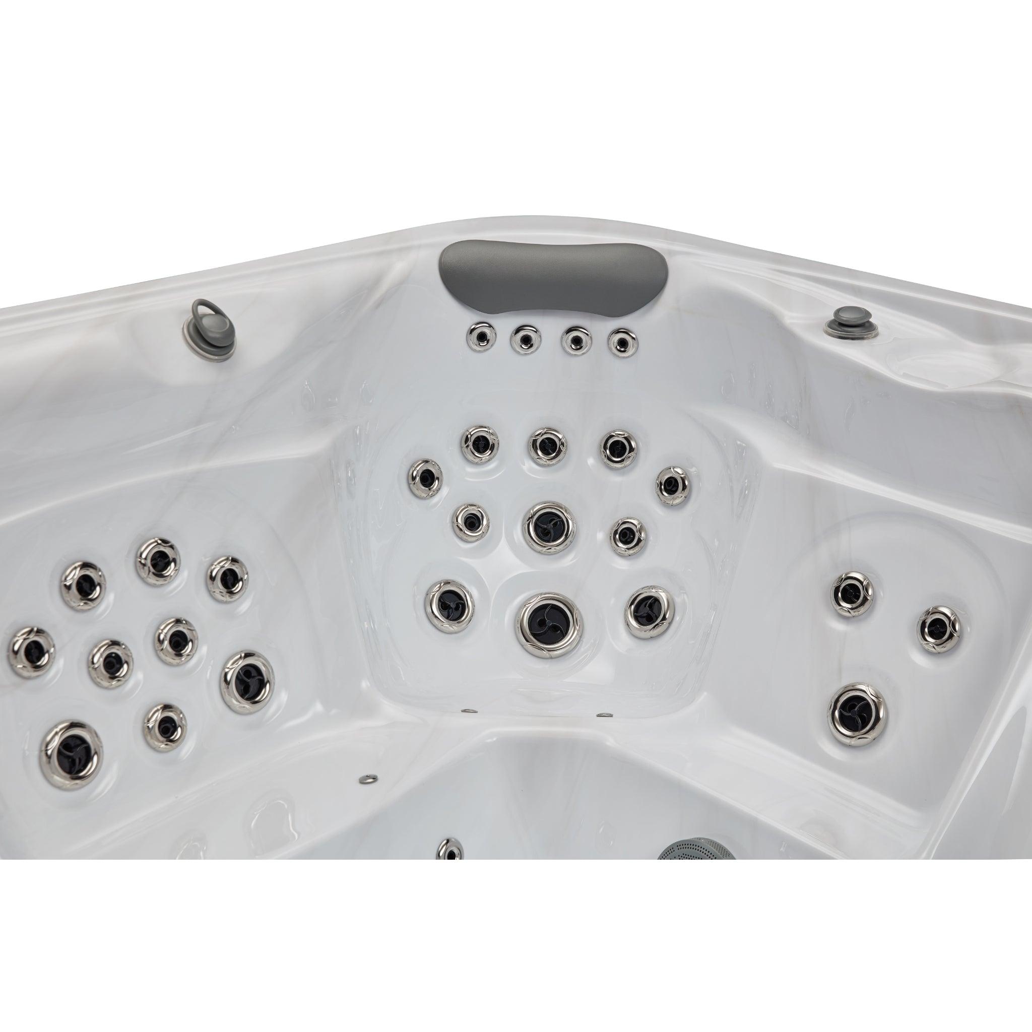 Danika 5 person hot tub spa with 84 jet lounger and Bluetooth LS-591, perfect for relaxing and unwinding in your backyard oasis