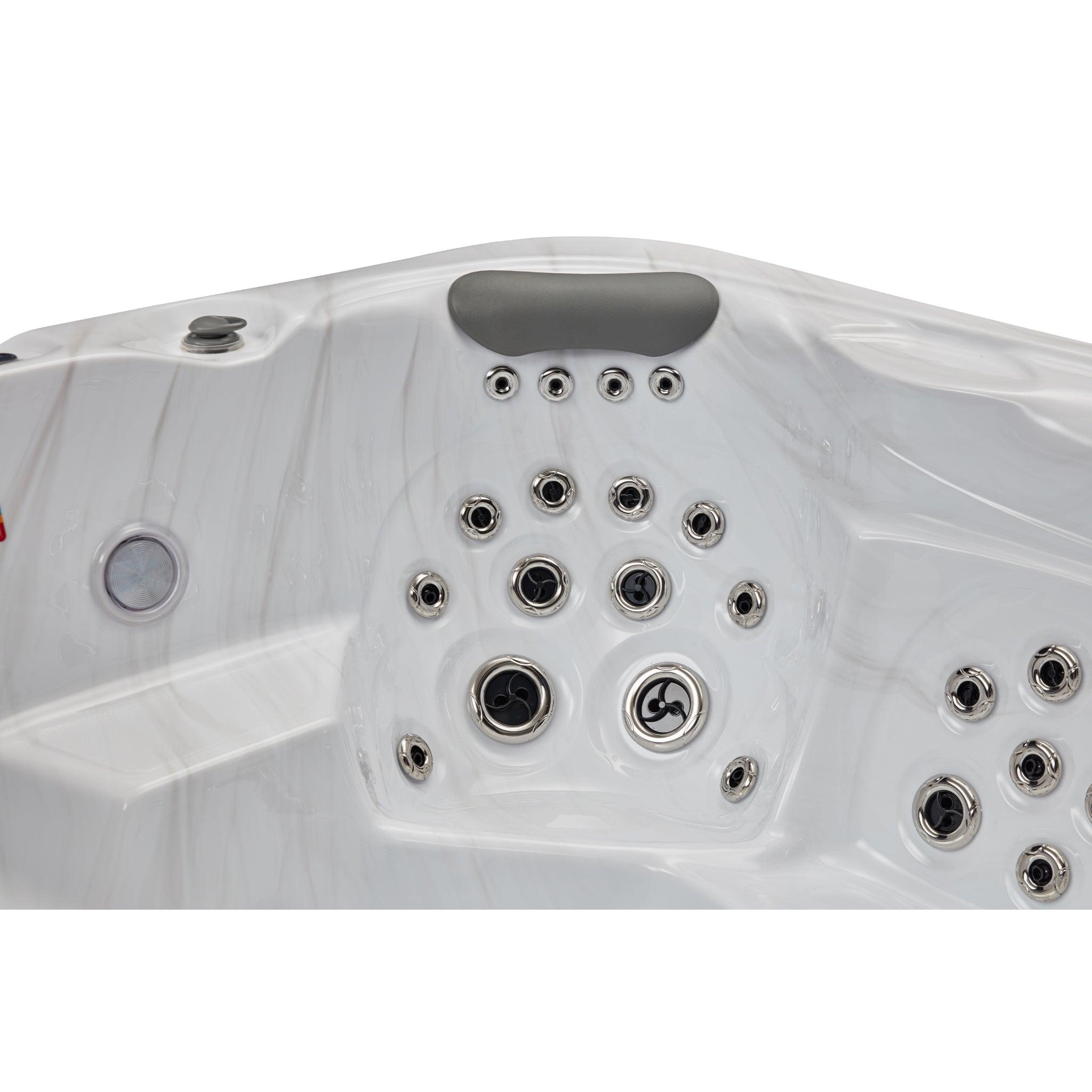 Danika 5 Person Hot Tub Spa with 84 Jet Lounger & Bluetooth LS-591, perfect for relaxation and entertainment with its luxurious features and advanced technology