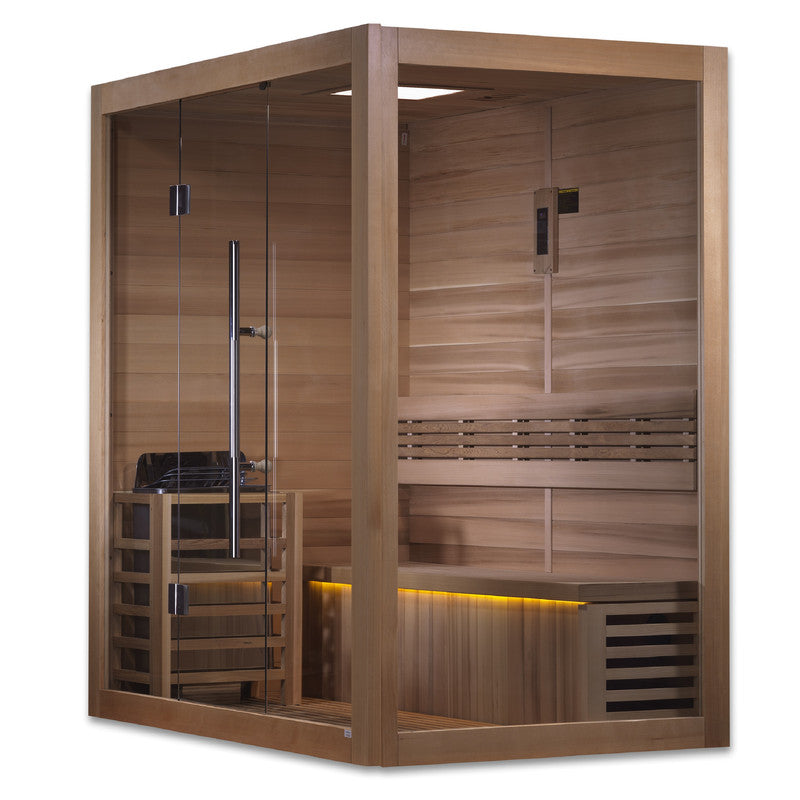 Golden Designs "Forssa Edition" 3 Person Indoor Traditional Steam Sauna (GDI-7203-01) - Canadian Red Cedar Interior