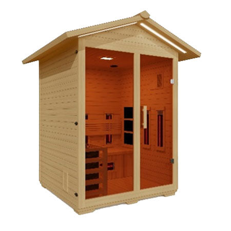 Golden Designs "Carinthia" 3 Person Hybrid Outdoor Steam Sauna -  Canadian Hemlock
