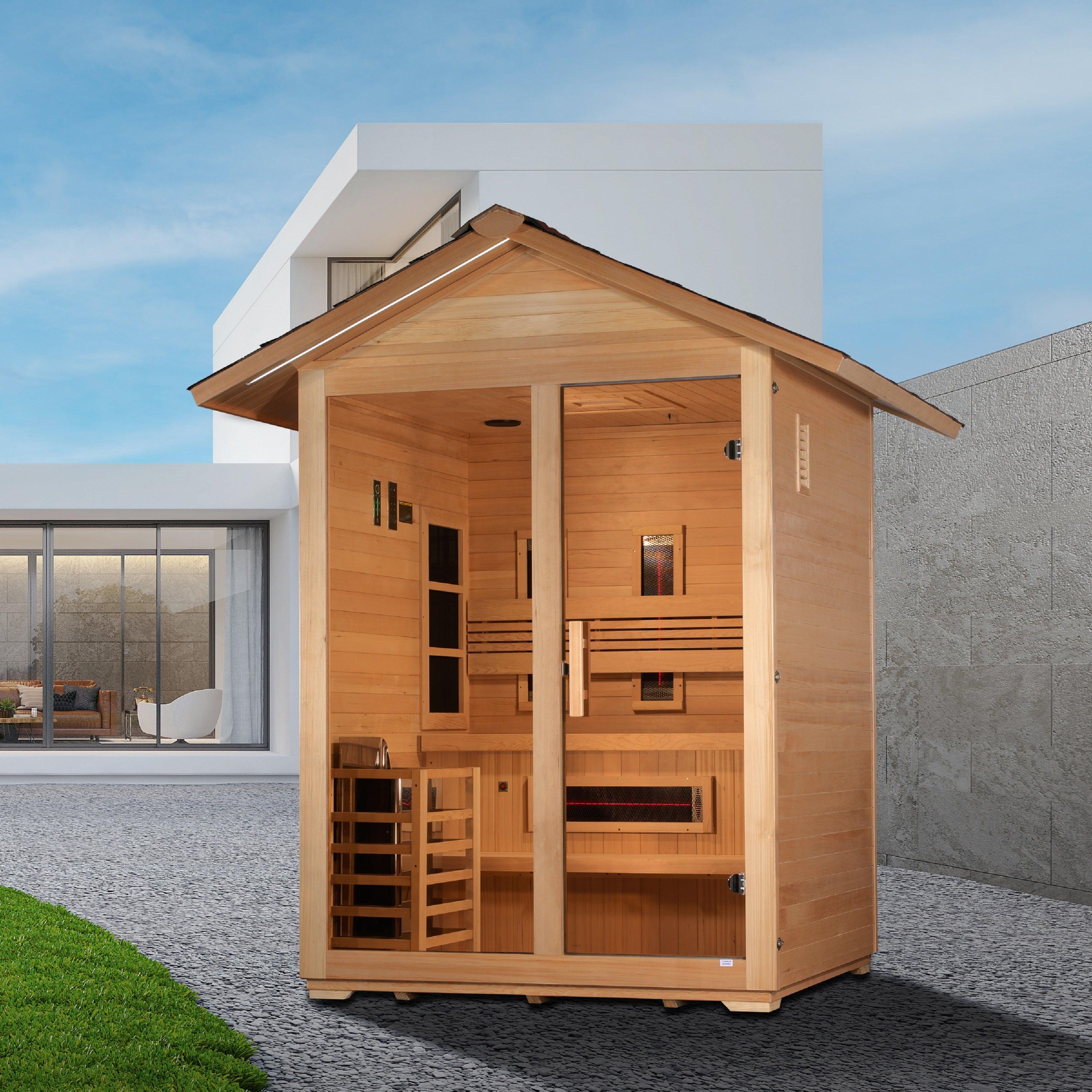 Spacious and luxurious outdoor sauna for up to three people