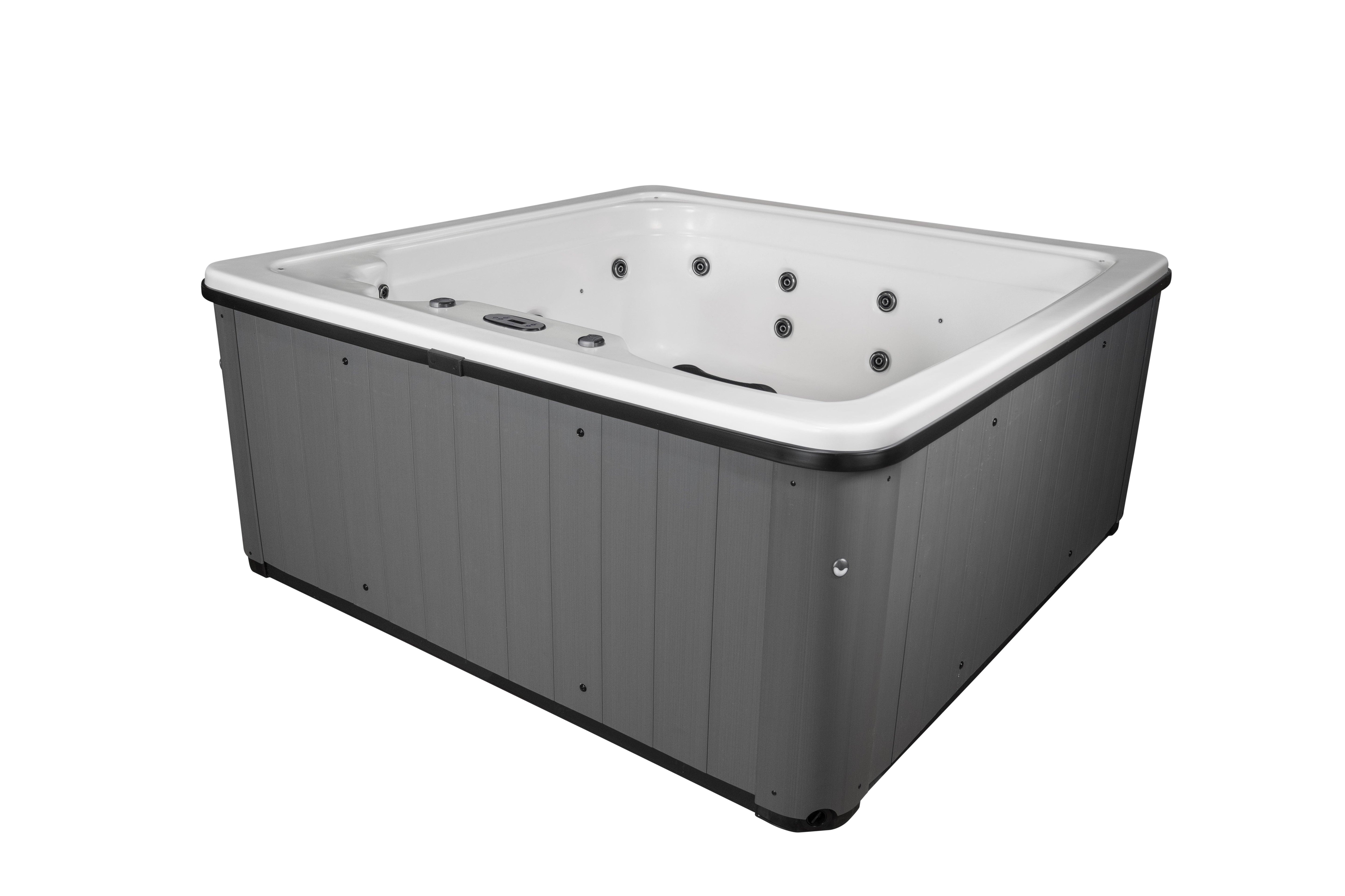 Relax and unwind in the luxurious Cyanna Valley Galaxy 6 Person 41-Jet Square Hot Tub Spa with Ozonator
