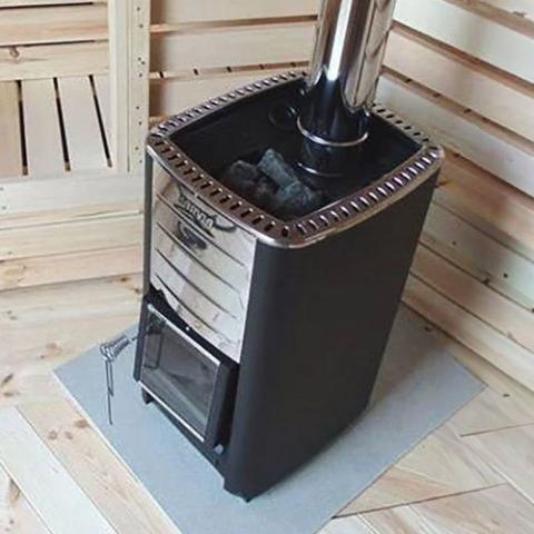 Harvia M3 Wood Burning Sauna Stove in stainless steel with heat-resistant glass door, ideal for traditional sauna experience and relaxation