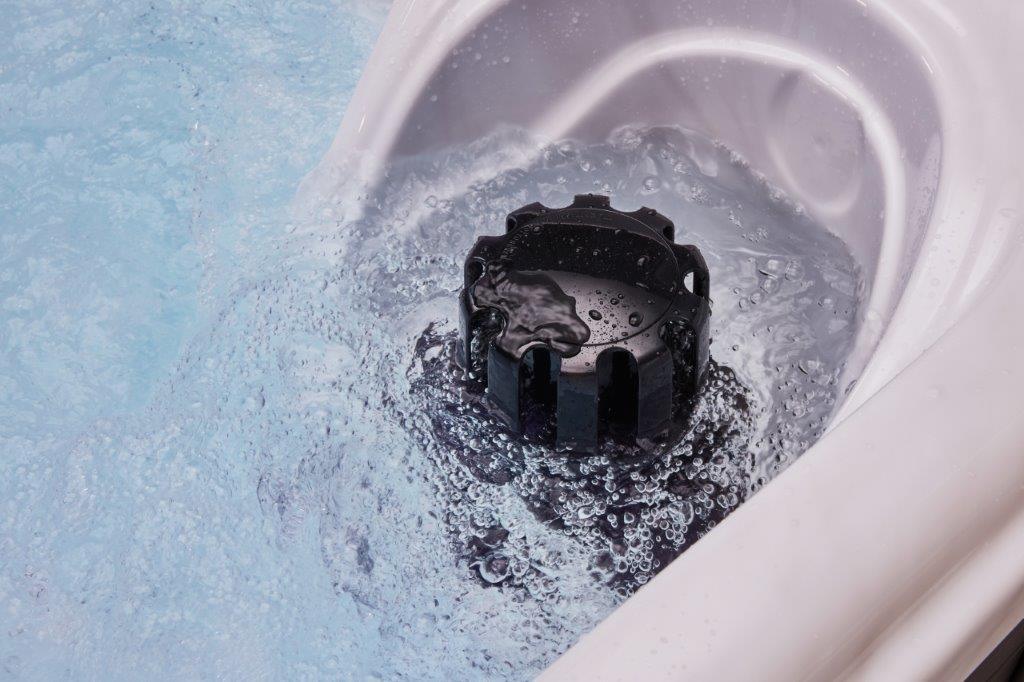 Relaxing in the luxurious Cashmere 2 Person Hot Tub Spa with 15 Jet Lounger LS-790