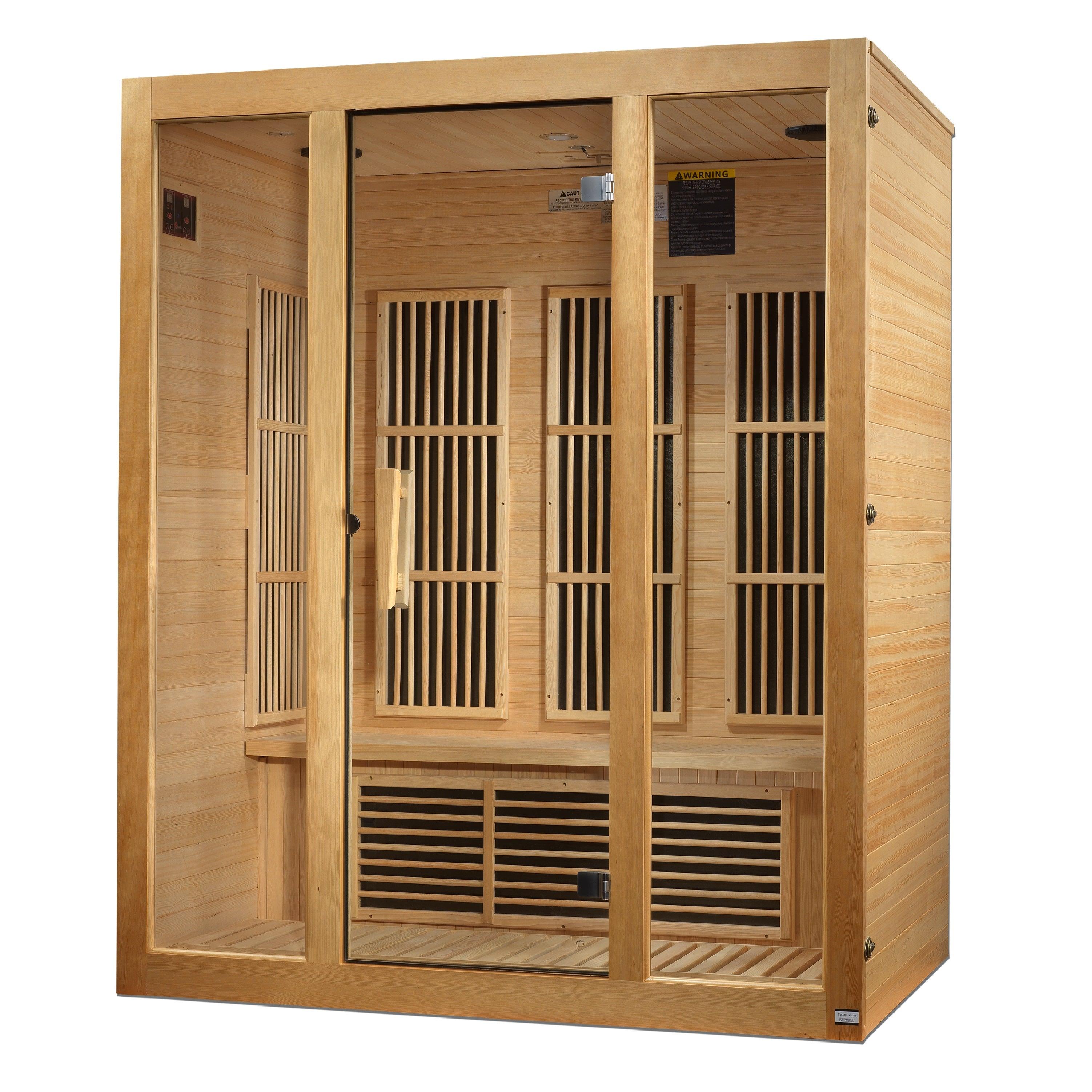Three-person Canadian Hemlock FAR infrared sauna with near zero EMF technology