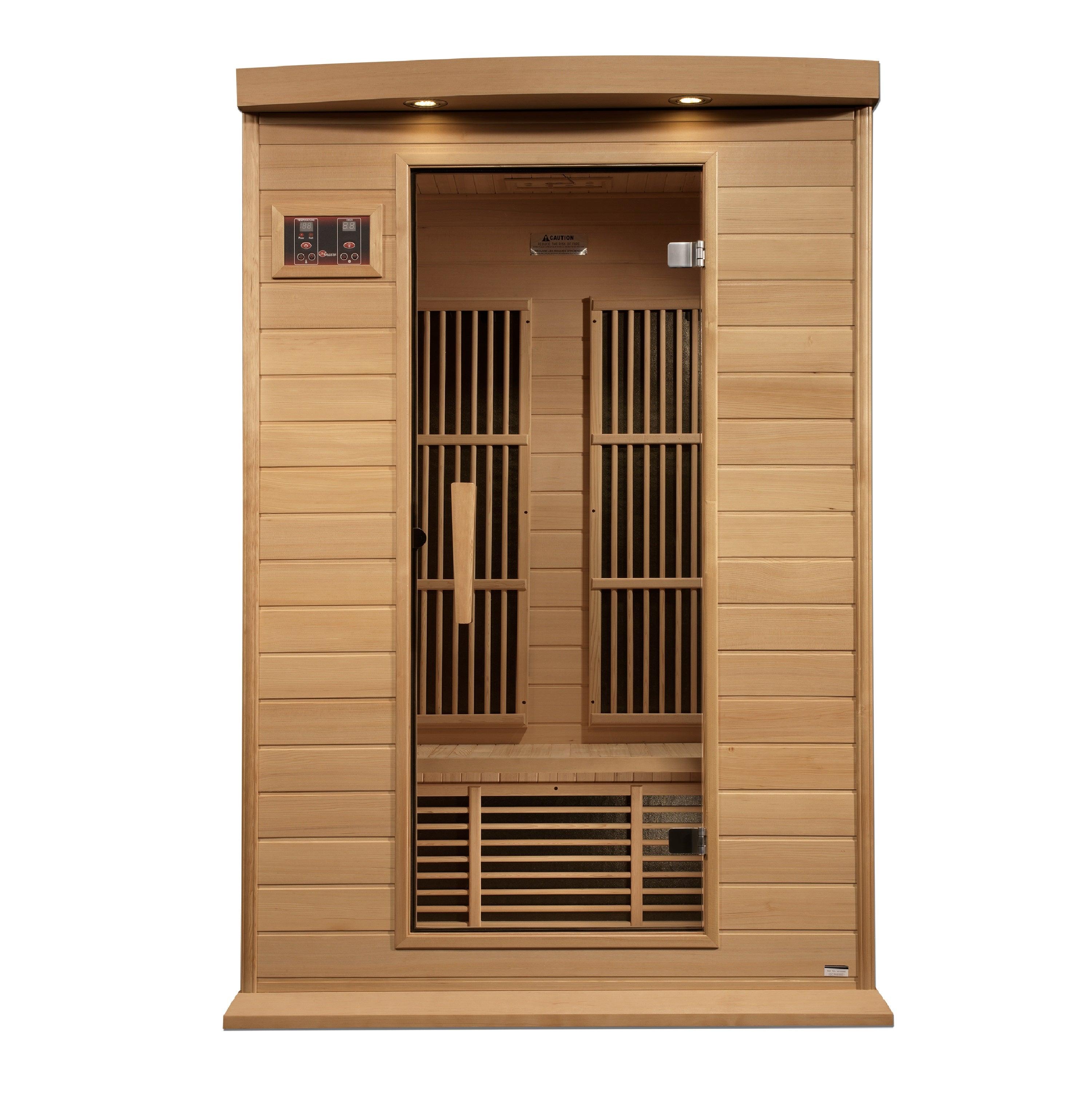 Two-person Canadian Hemlock FAR infrared sauna with near zero EMF