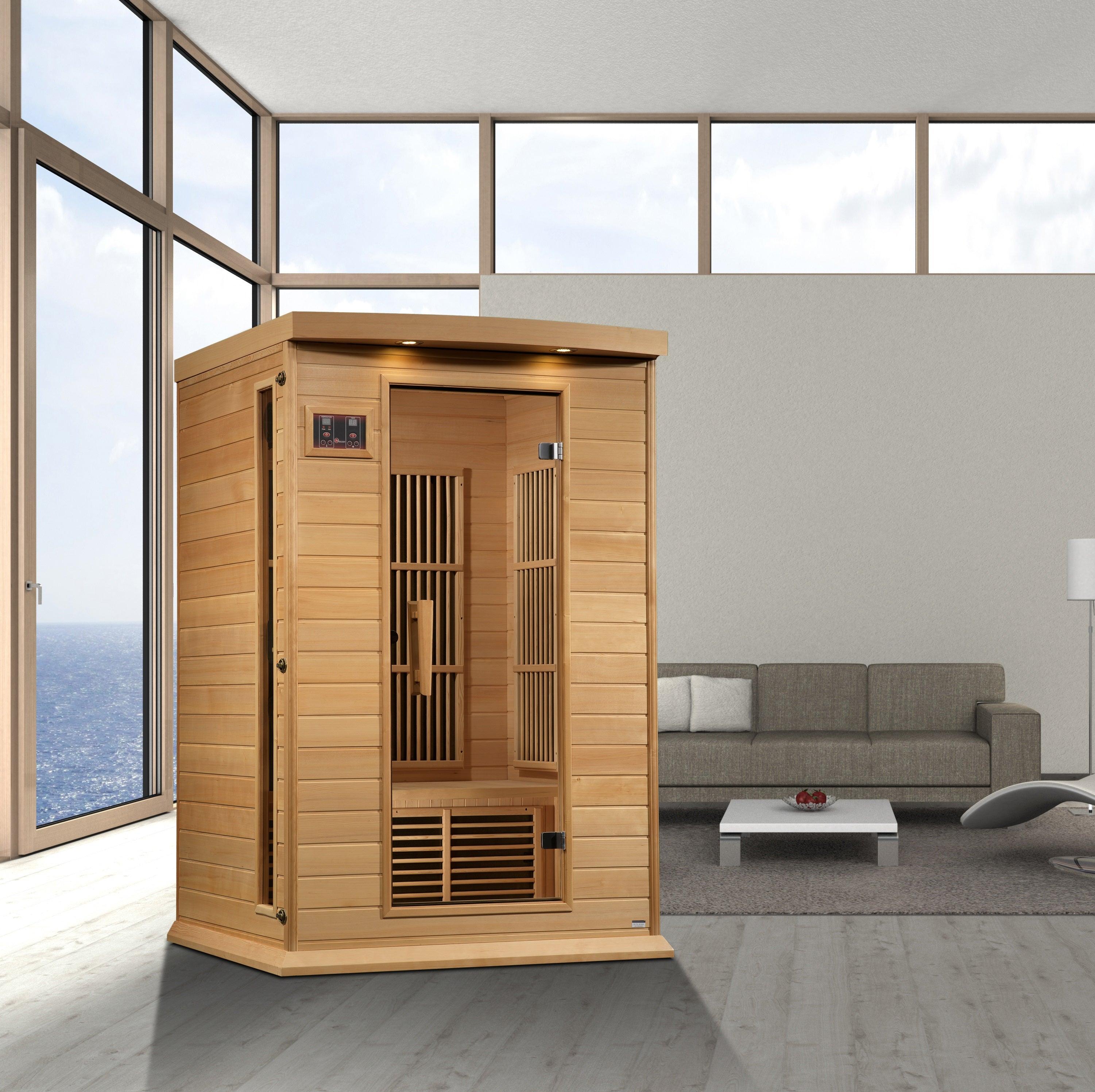 Two-person Canadian Hemlock FAR infrared sauna with near zero EMF levels