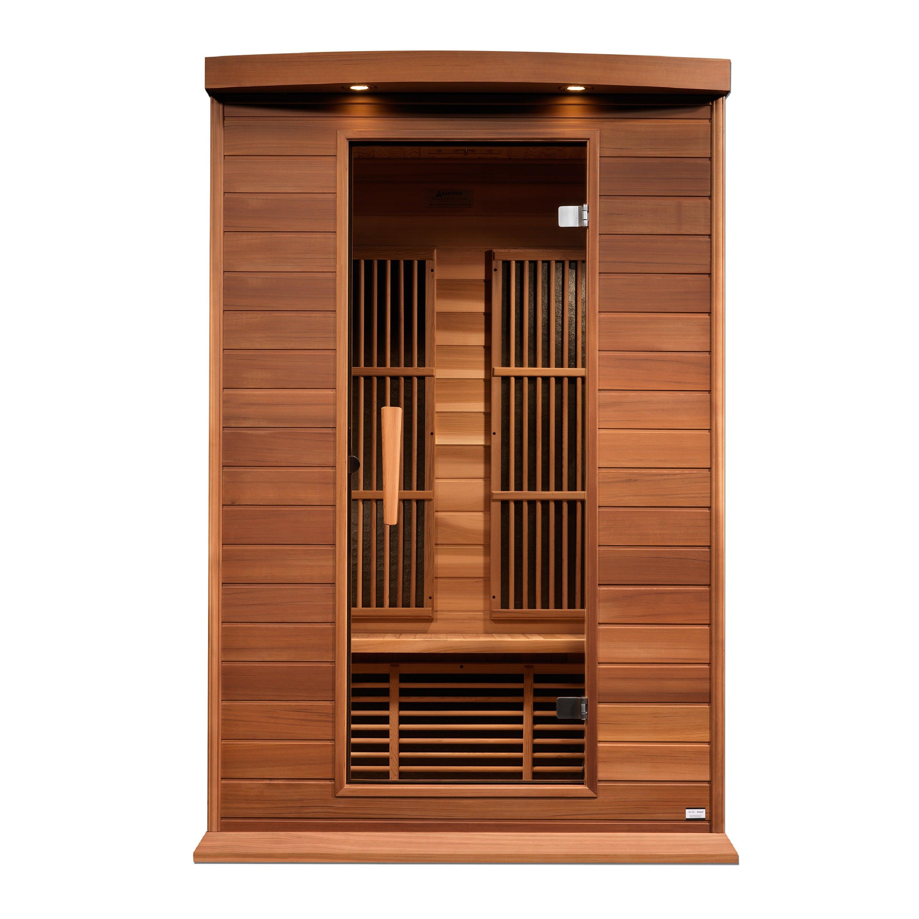 Two-person Canadian Red Cedar FAR infrared sauna with low EMF radiation