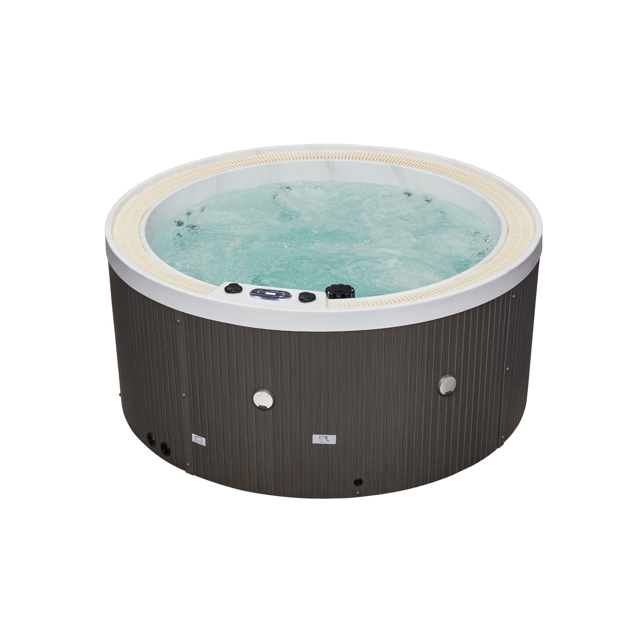 Oscar 6 Person Round Hot Tub Spa with 52 Jets & Bluetooth WS-007, perfect for relaxation and entertainment in your backyard oasis