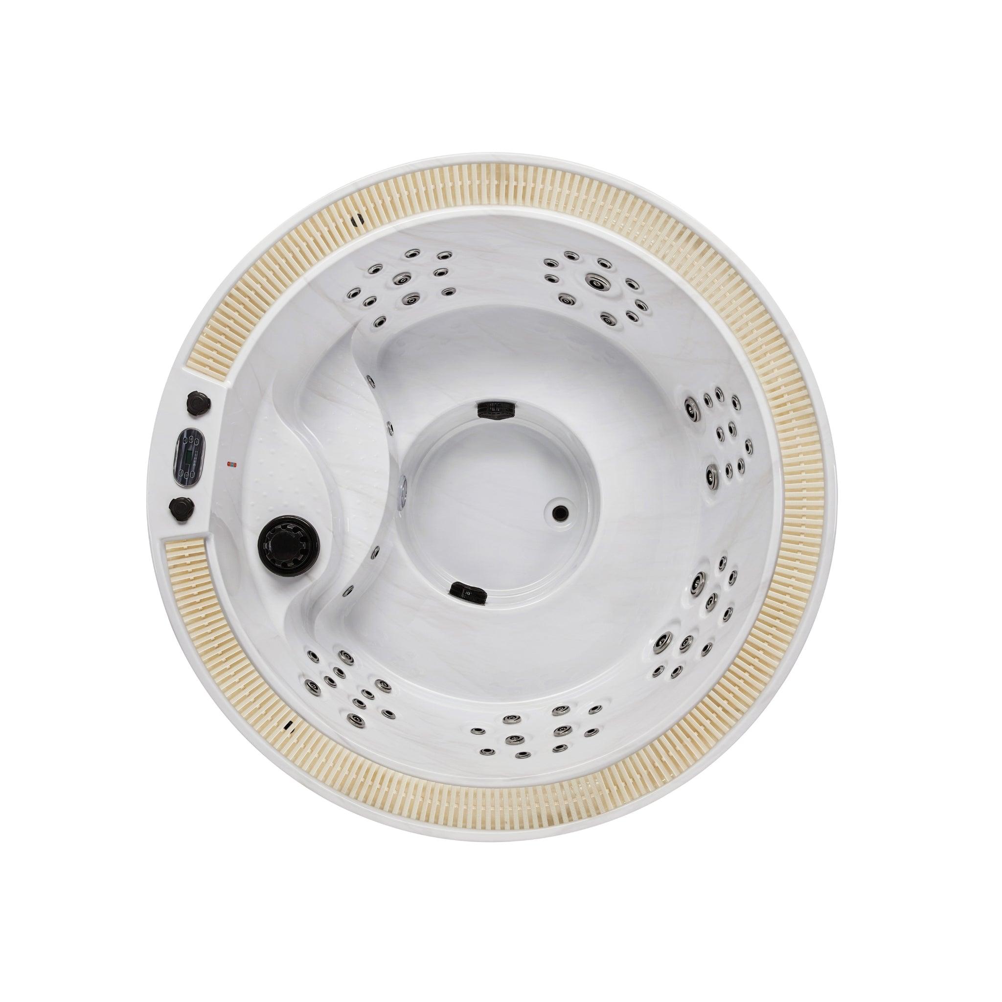 Oscar 6 Person Round Hot Tub Spa with 52 Jets & Bluetooth WS-007, perfect for relaxing and unwinding in your backyard oasis