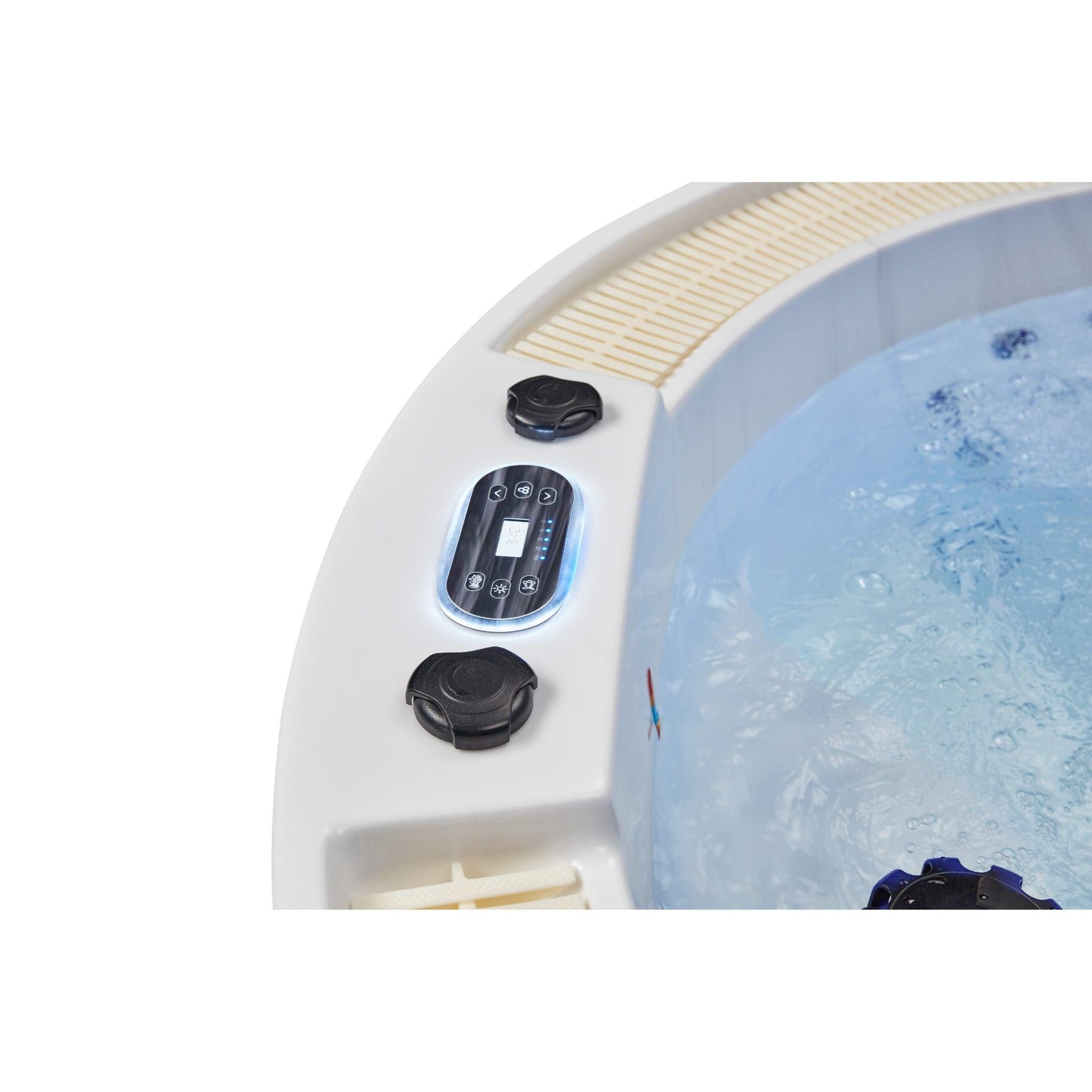 Oscar 6 Person Round Hot Tub Spa with 52 Jets & Bluetooth WS-007, perfect for relaxing and entertaining in your backyard oasis