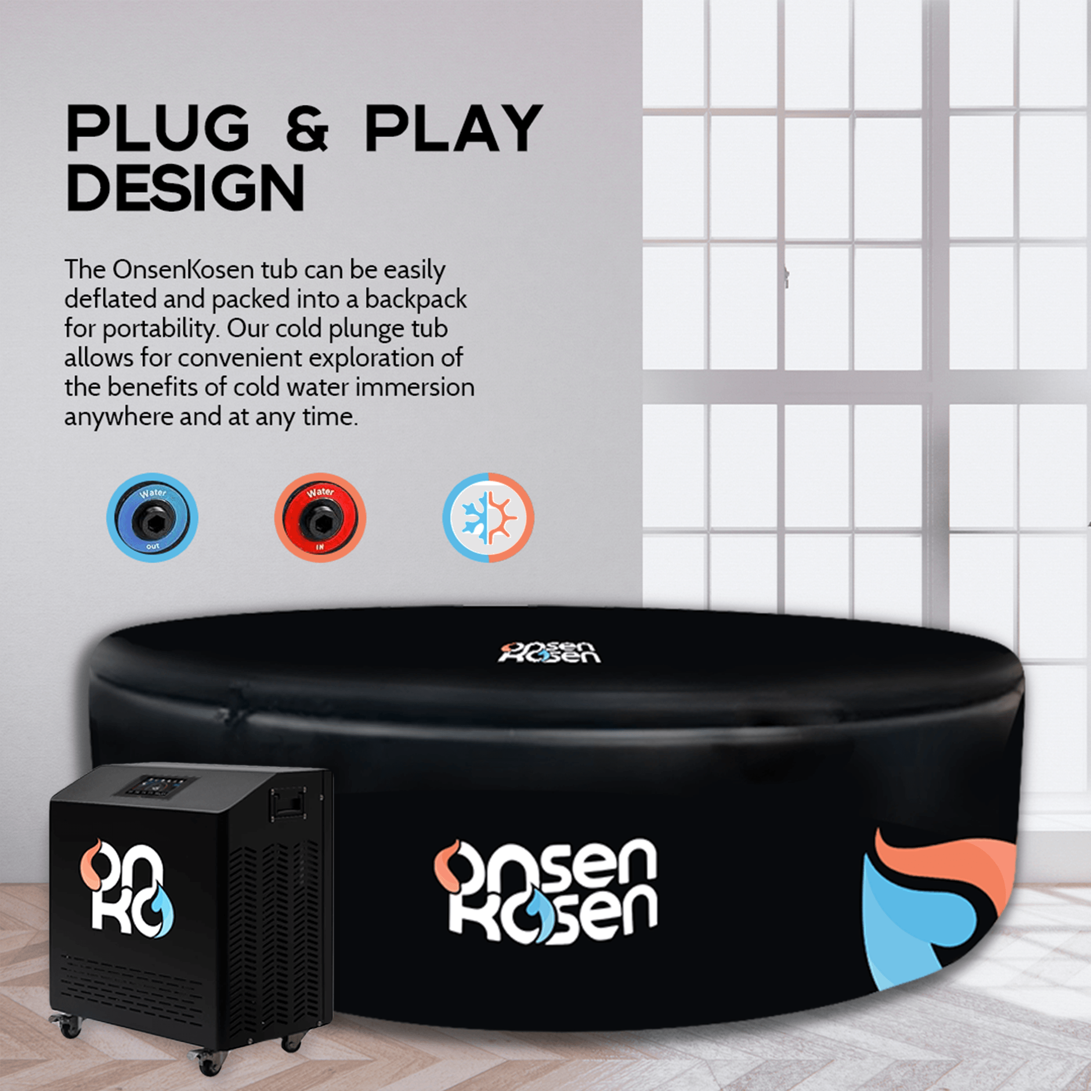 Traditional Wooden Soaking Tub for Group Relaxation and Stress Relief