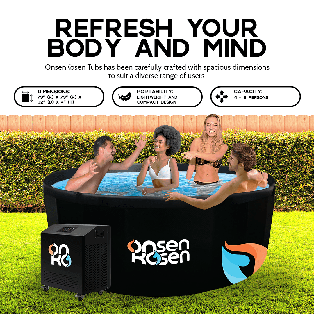 Spacious OnsenKosen Beppu 4 to 6 Person Group Therapy Tub with hydrotherapy jets
