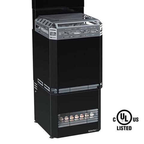 Sansum L AIR 10 Sauna Heater: A modern, stainless steel sauna heater with digital controls