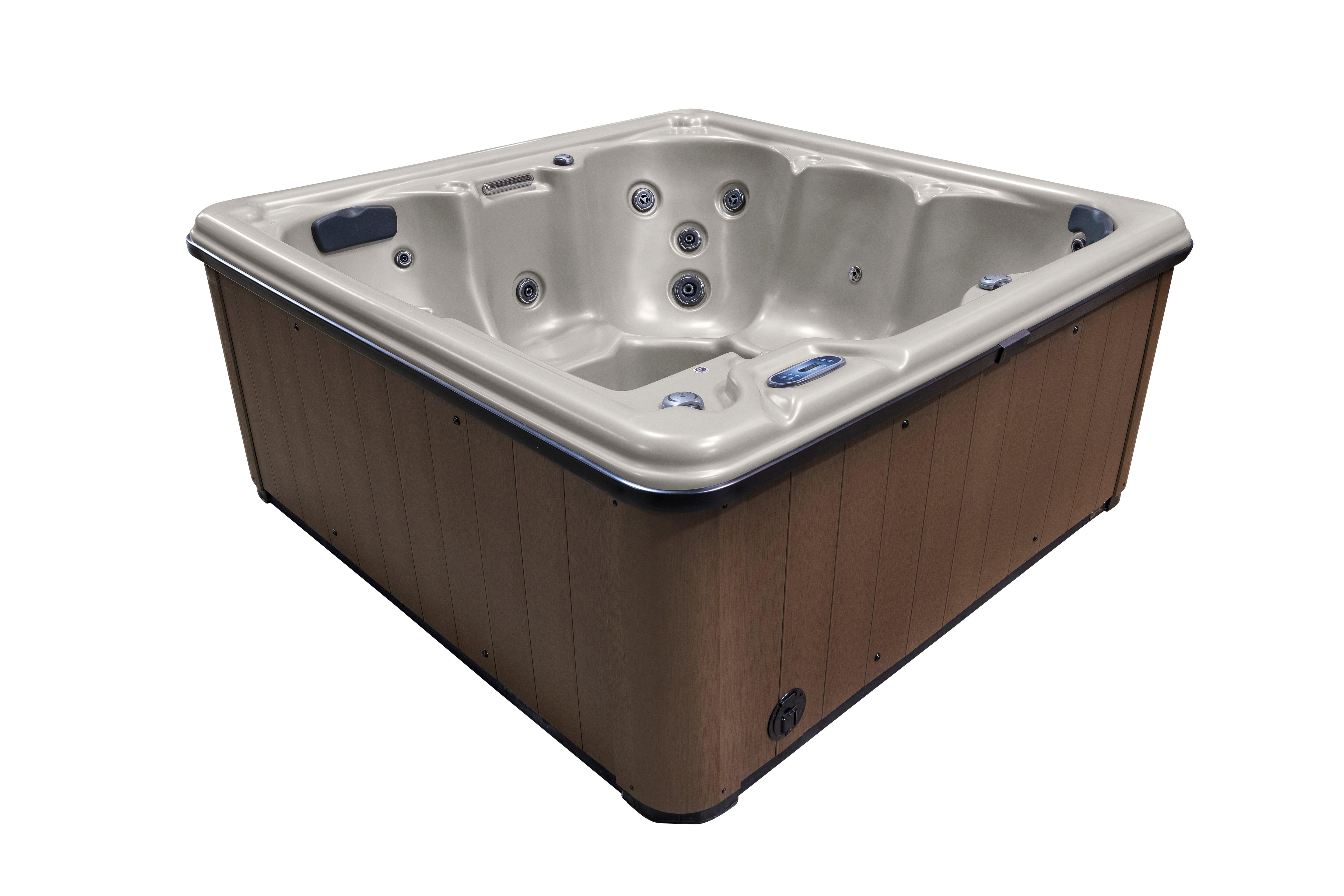 Six-person 21-jet square hot tub spa with ozonator by Cyanna Valley, the Supreme PNP model