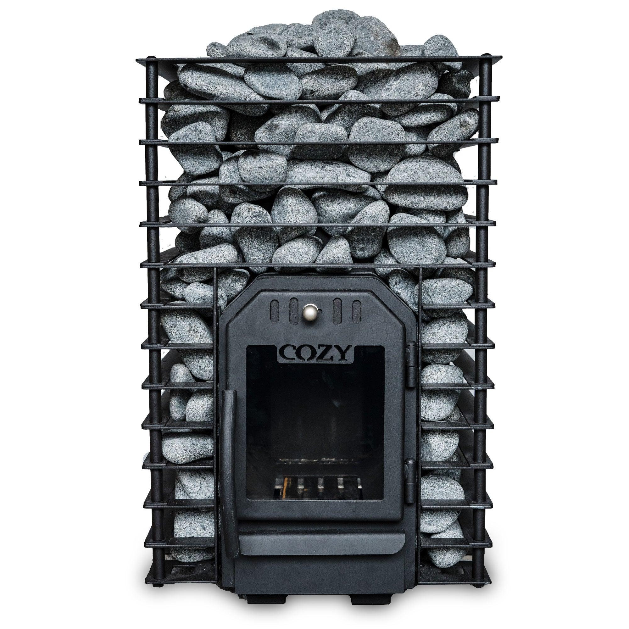 Cozy Heat Quattro Sauna Stove with sleek stainless steel design and digital controls