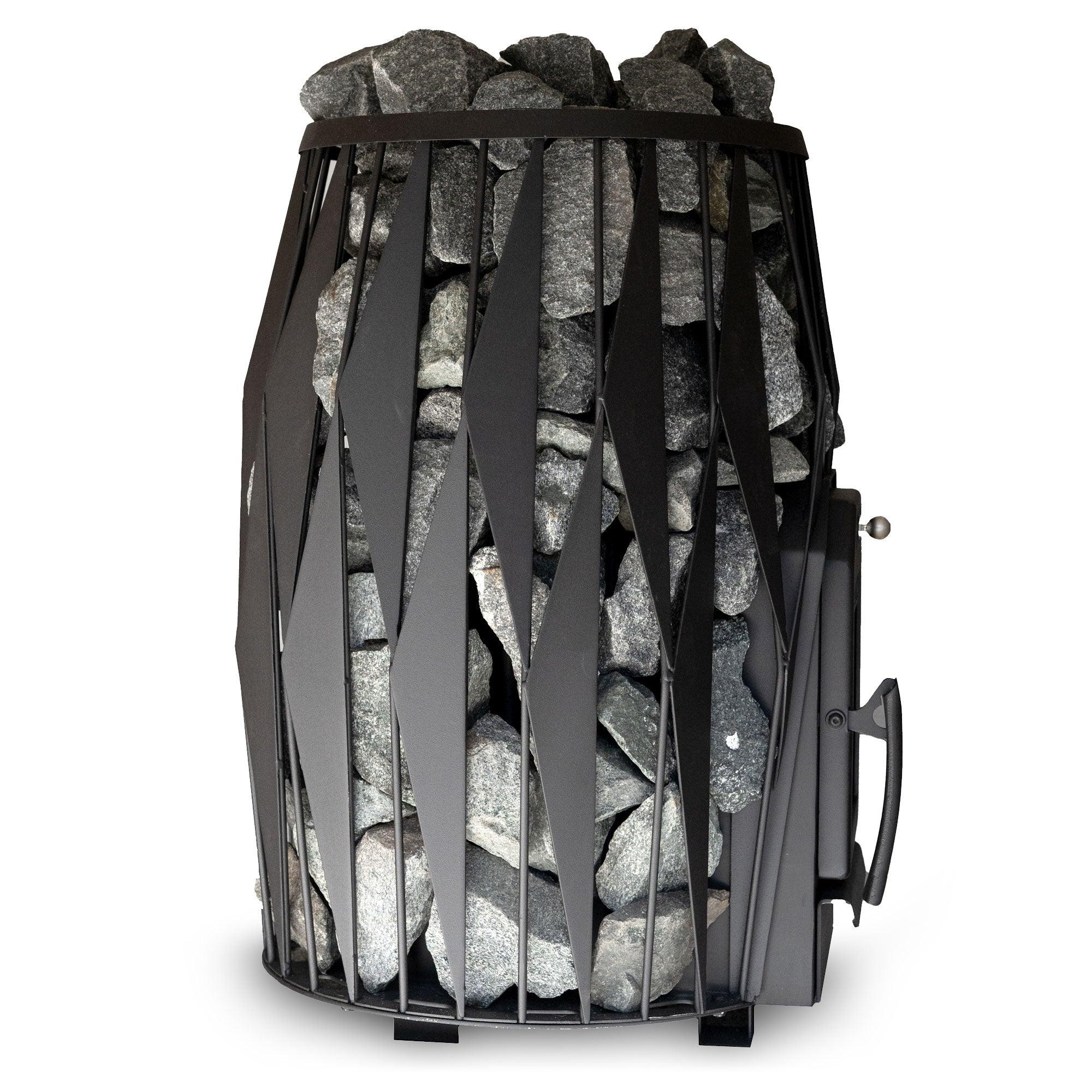 Interior of the Cozy Heat OG Sauna Stove with stone heating elements