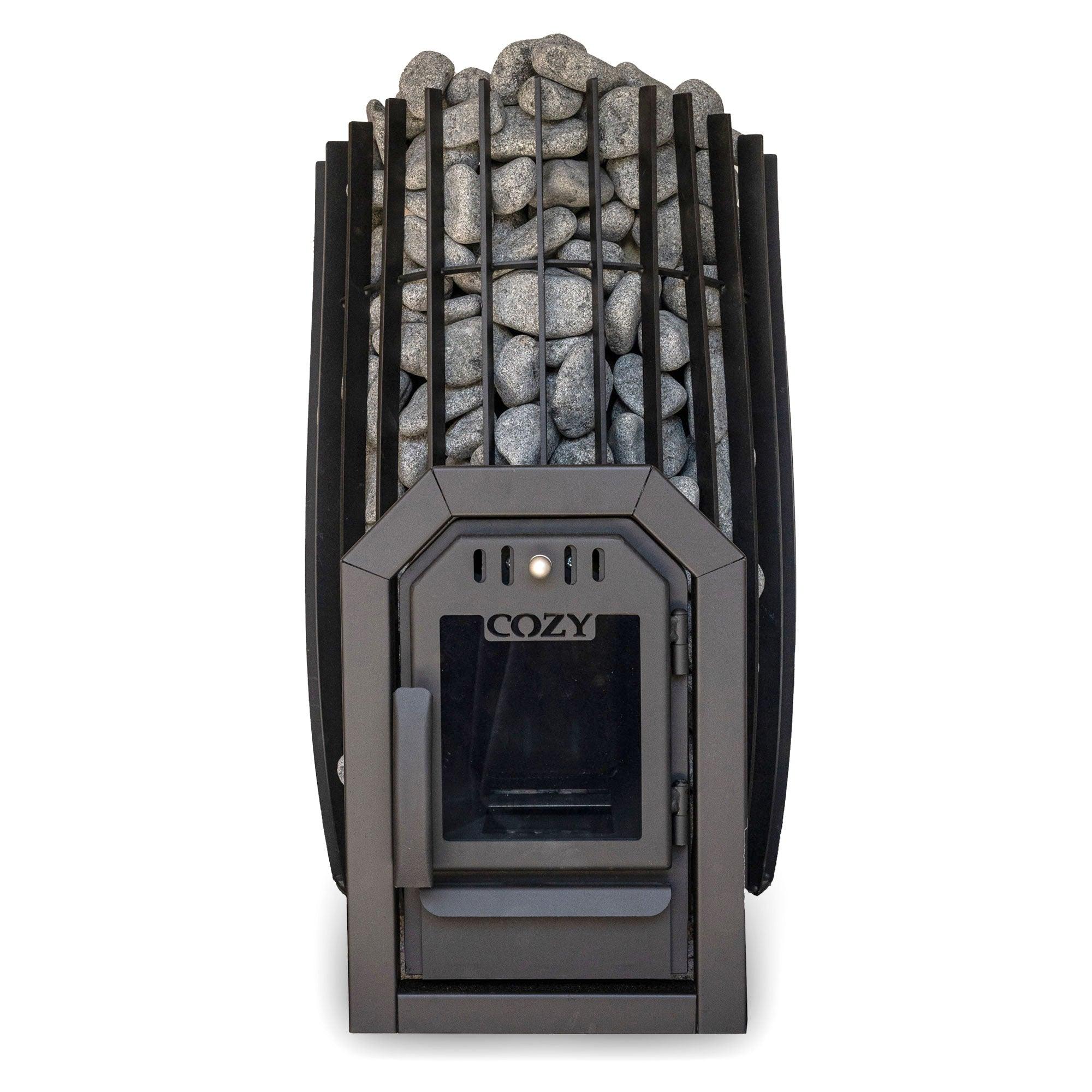 Cozy Heat SW Thru-Wall Sauna Stove, a high-quality and efficient heating solution for sauna rooms