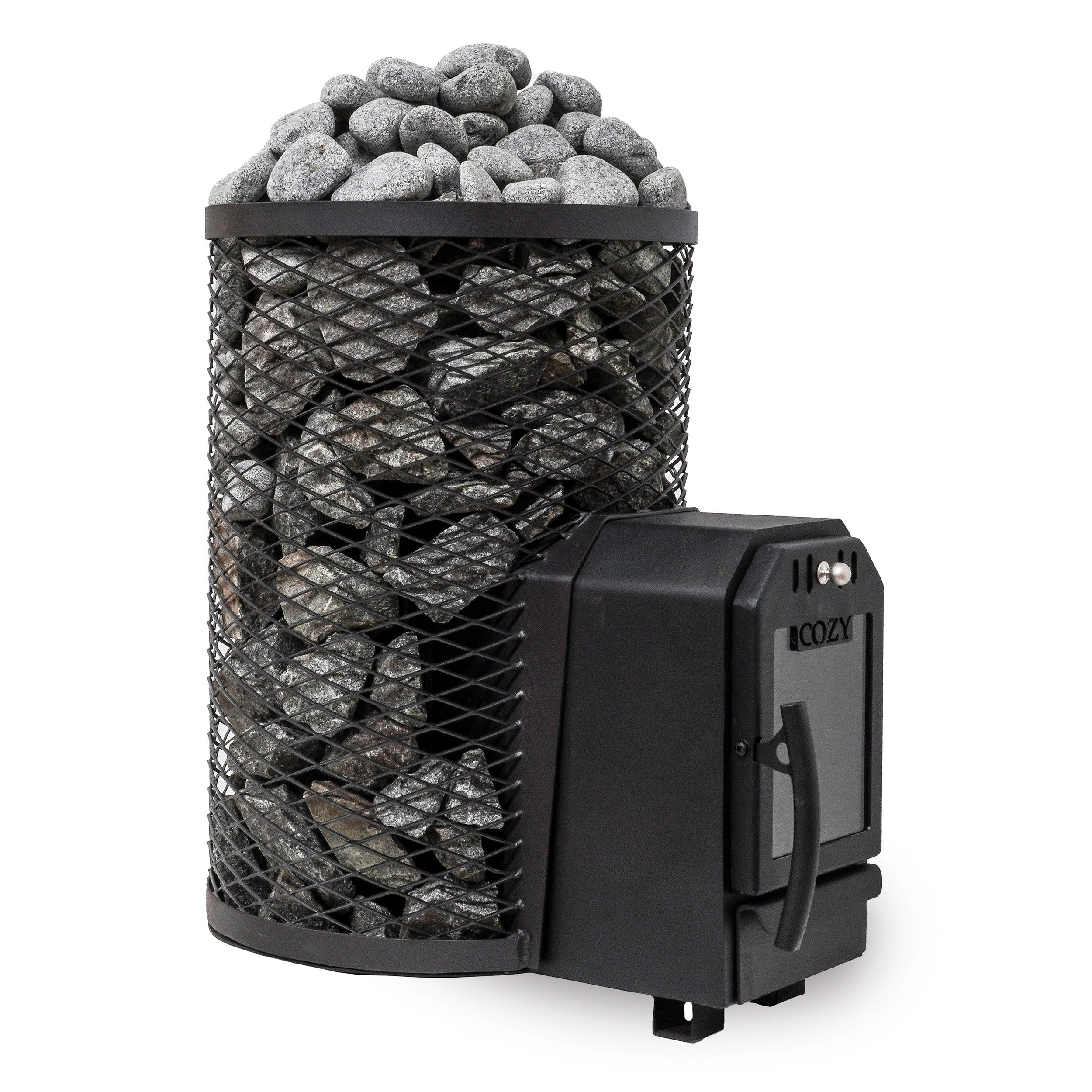 Cozy Heat O Thru-Wall Sauna Stove, a durable and efficient heating option