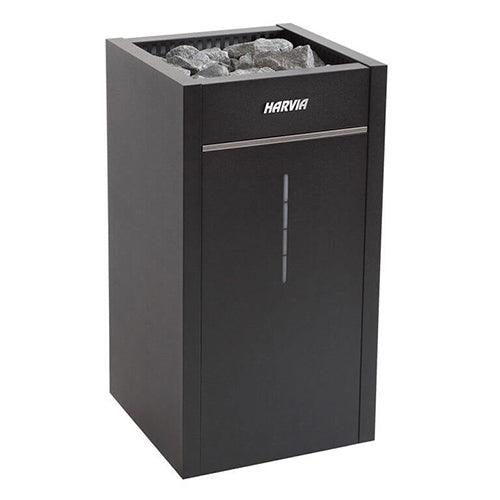 Harvia Virta Combi Series 90kW Sauna Heater in stainless steel finish, front view, 240V 1PH HL9U1SA model