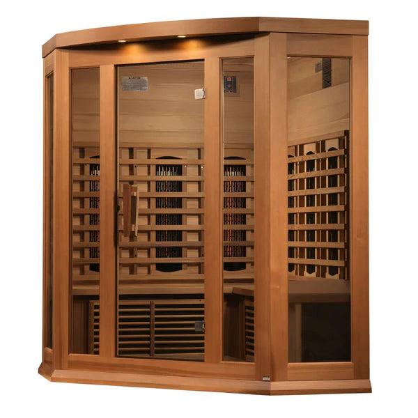 Enjoy the full spectrum of near zero EMF FAR infrared technology in this spacious 3-person sauna, designed for maximum relaxation and health benefits