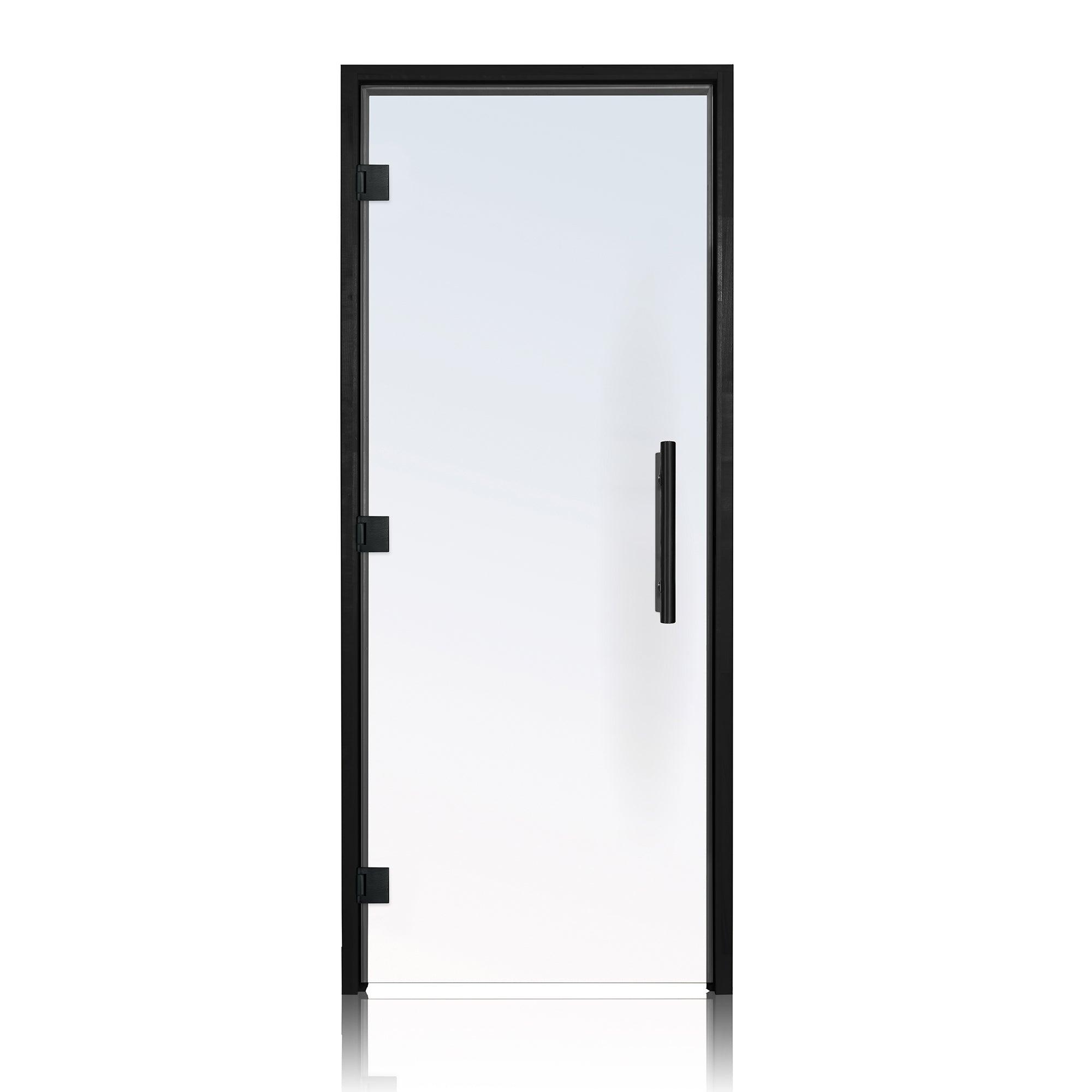 36x81 sauna glass door featuring clear tempered glass panels