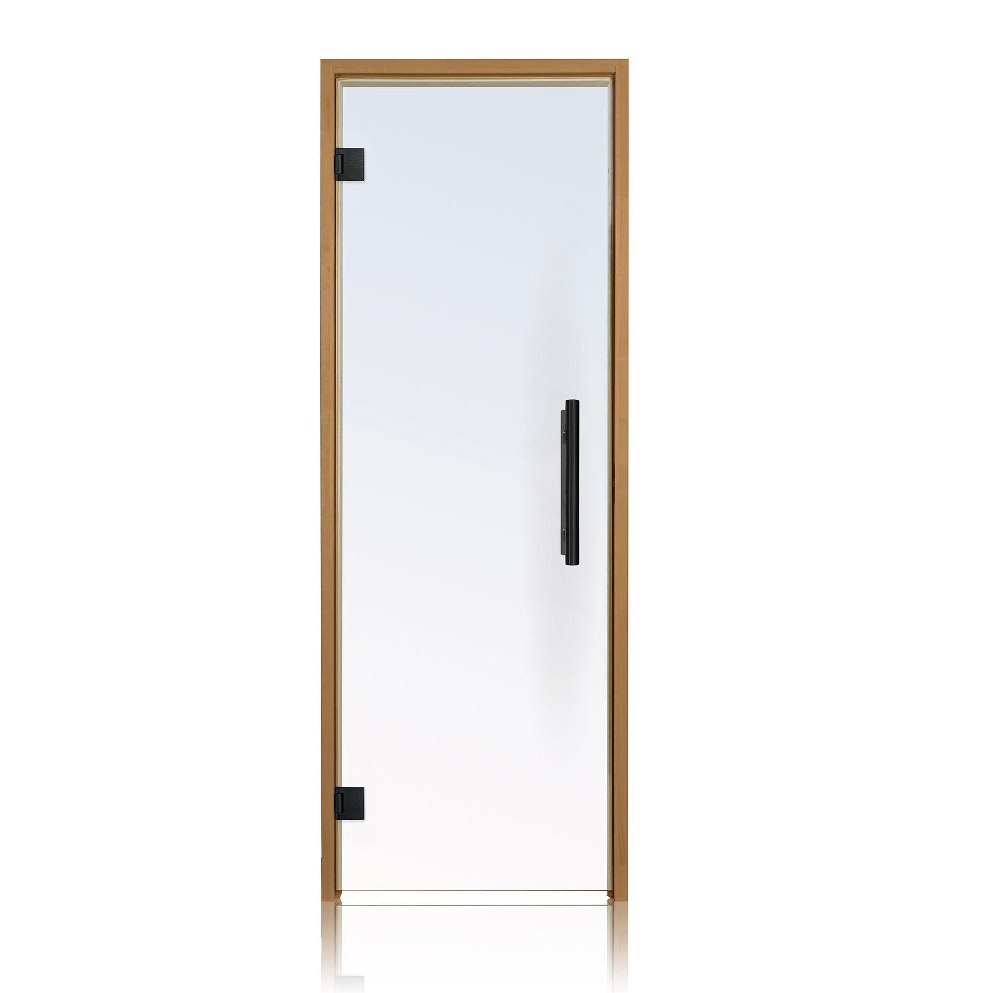 A luxurious and modern prehung sauna glass door measuring 24x81 inches