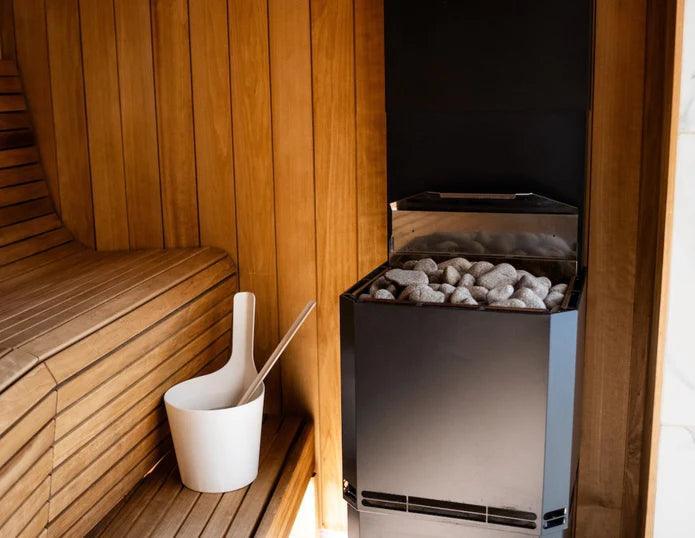 Interior view of the Sansum L AIR 13 Sauna Heater showing the heating elements