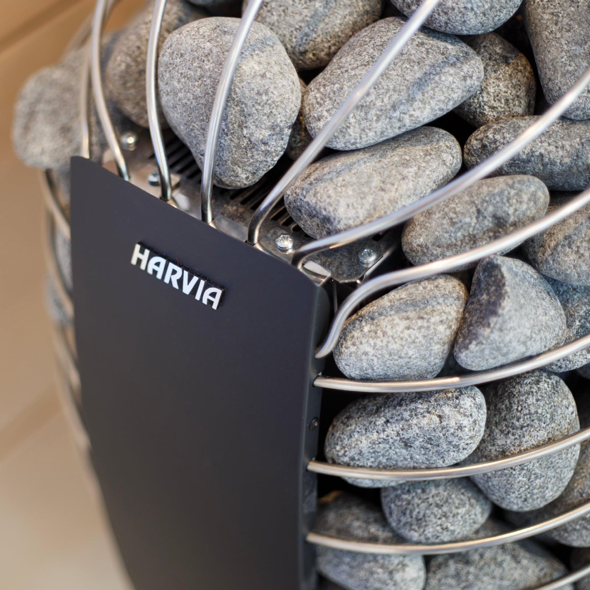 Highlighting the safety features and built-in timer of the Harvia Spirit Series 6kW Sauna Heater