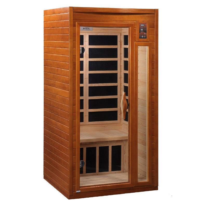 Dynamic Barcelona 1-2-person Low EMF FAR Infrared Sauna made of Canadian Hemlock wood