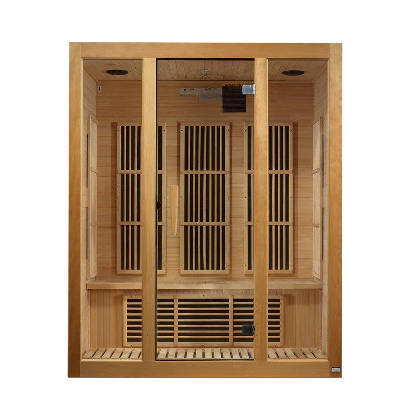 Maxxus Bellevue 3-Person Low EMF FAR Infrared Sauna made with Canadian Hemlock wood