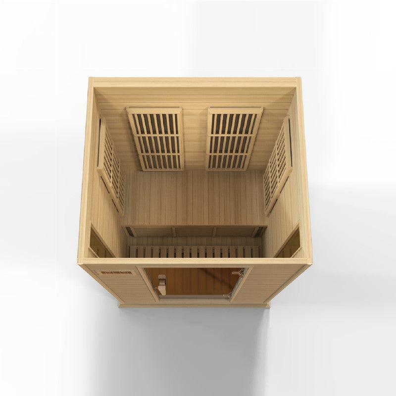 Two-person Canadian Hemlock FAR infrared sauna with low EMF (under 8MG)