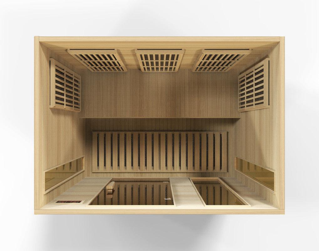 Maxxus 3-Person Low EMF (Under 8MG) FAR Infrared Sauna (Canadian Hemlock) with energy-efficient LED lighting