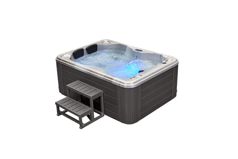 Riley 2-Person 26 Jet Lounger Hot Tub in Cloud Gray with Ozonator