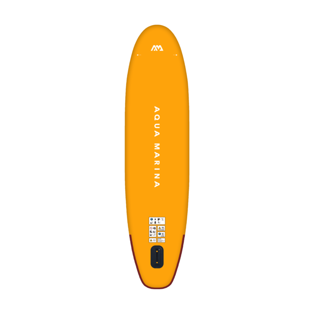 Close-up of Aqua Marina Fusion 10'10 All around Inflatable SUP Board showing the durable, high-quality materials and non-slip deck for secure footing