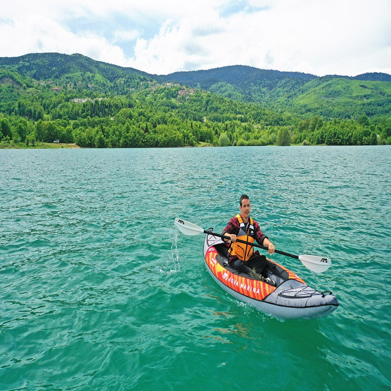 One person enjoying a peaceful ride in the Aqua Marina Inflatable Kayak Memba-330