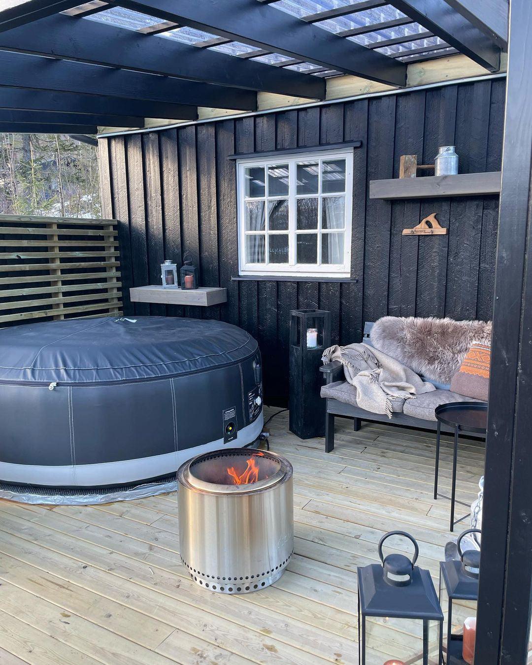 Mspa Camaro 6 Person Hot Tub Spa P-CAO63 with a beautiful view of the mountains in the background